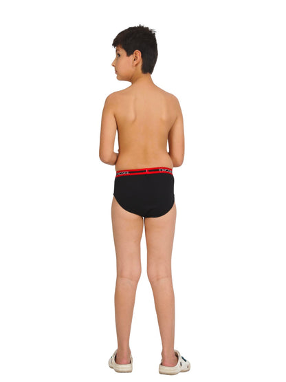 Digsel Boys Combed Cotton Assorted Self Design Brief Pack of 4