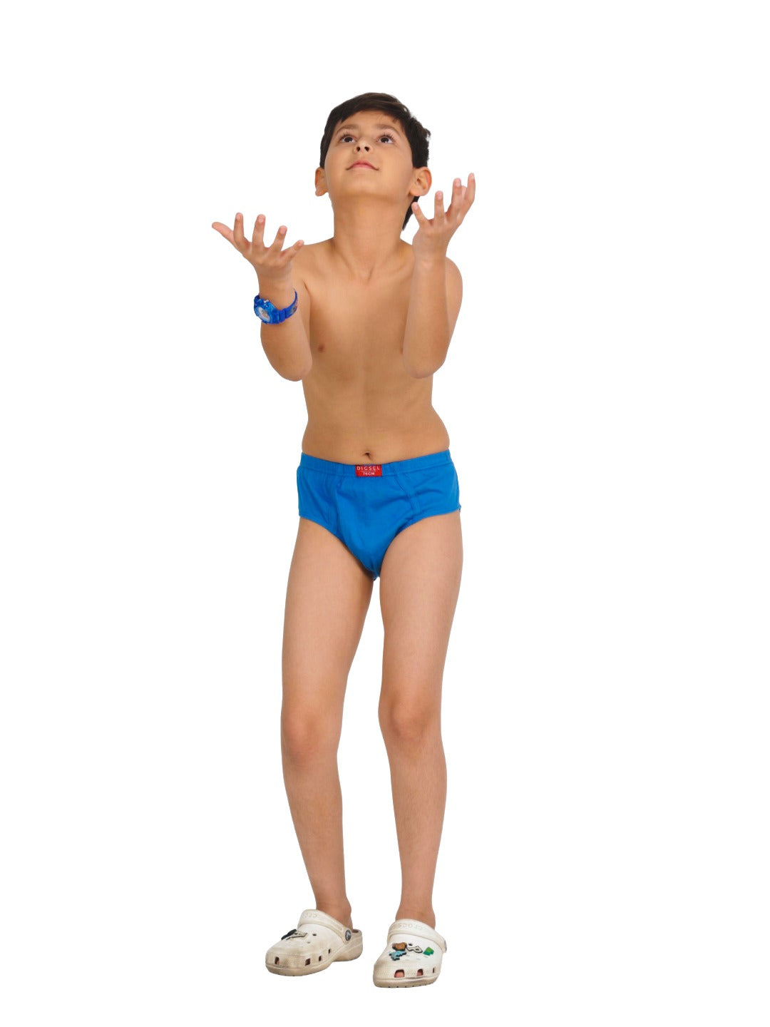 Digsel Boys Combed Cotton Assorted Color Plain Brief Pack of 4