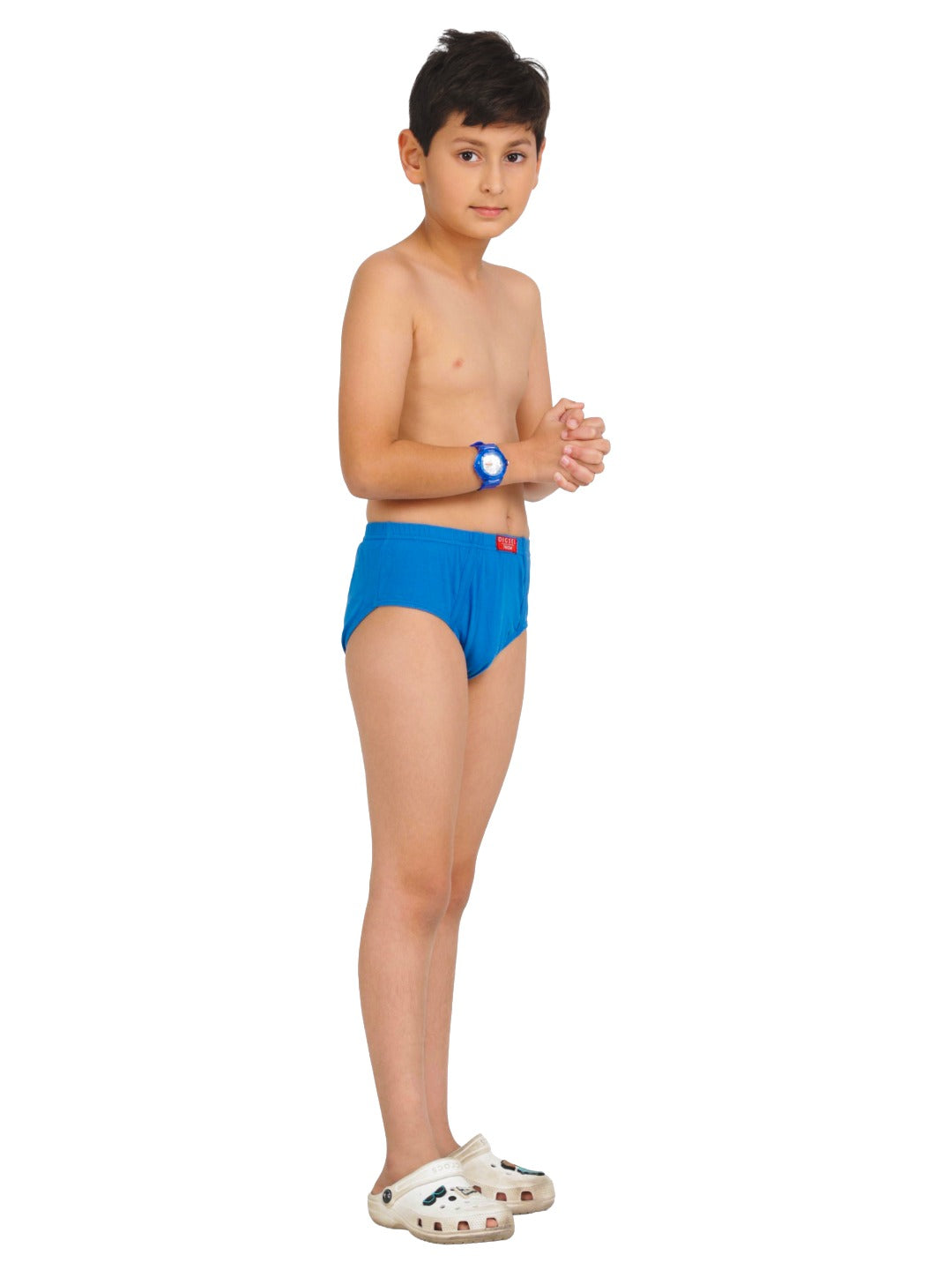 Digsel Boys Combed Cotton Assorted Color Plain Brief Pack of 4