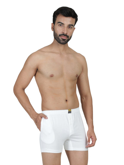 Men White Knitted Boxer BOSEO