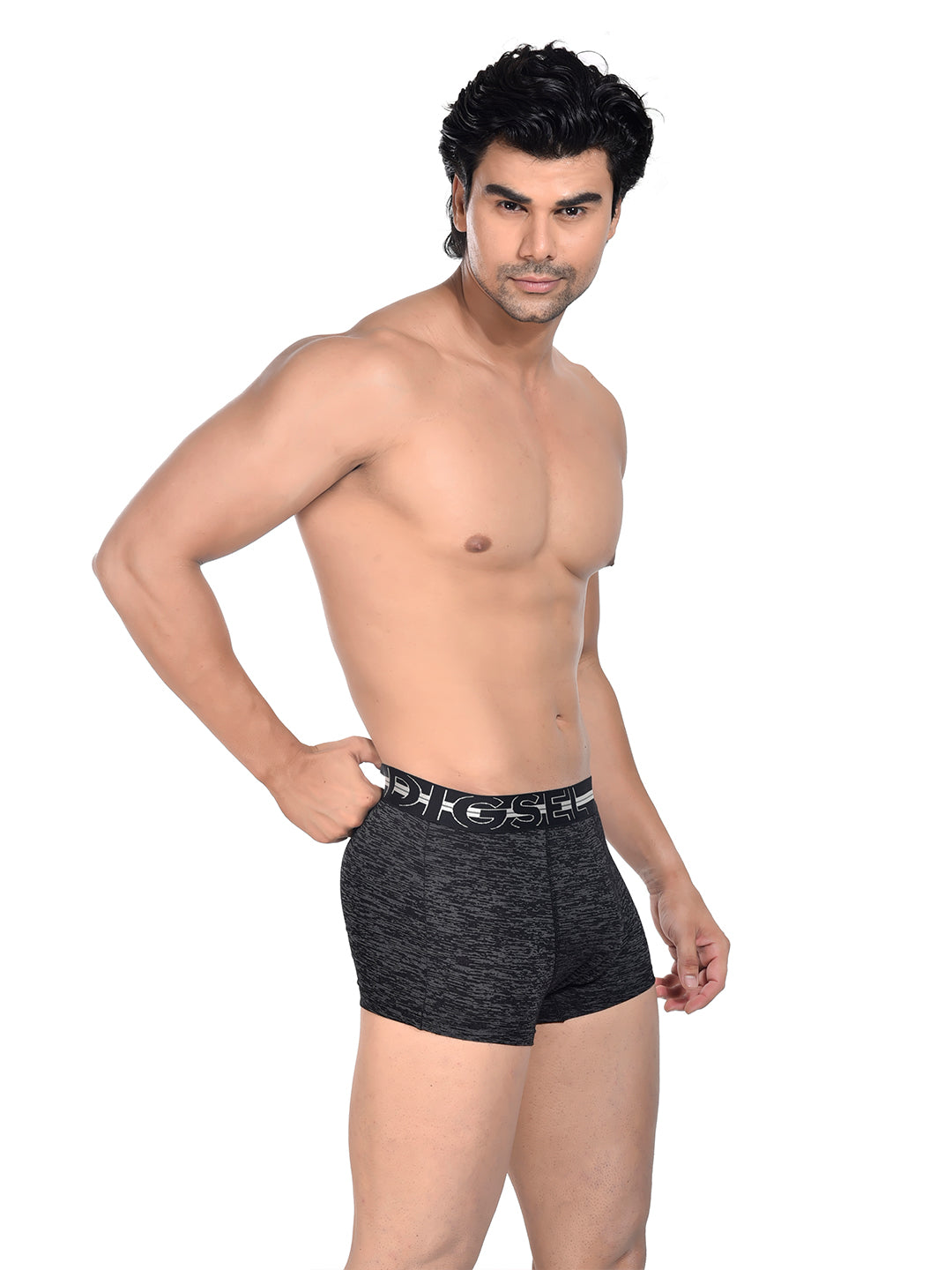 Men 100% Cotton Anti Ball Crushing Boxer Brief Black JAWA