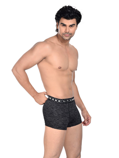 Men 100% Cotton Anti Ball Crushing Boxer Brief Black JAWA