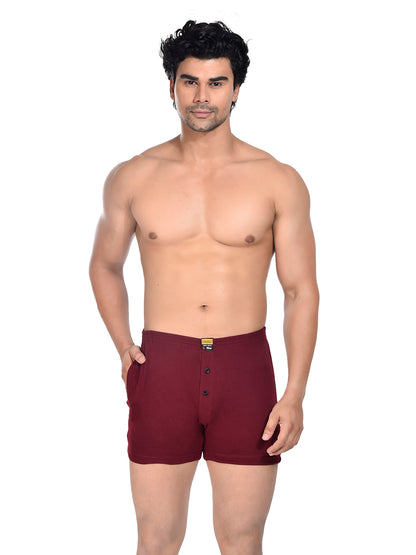 Men Colour Knitted Boxer BOSEO Cherry Red